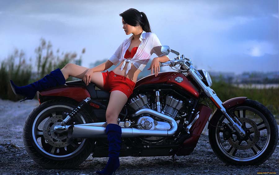 Beautiful girls and motorcycles in Austin