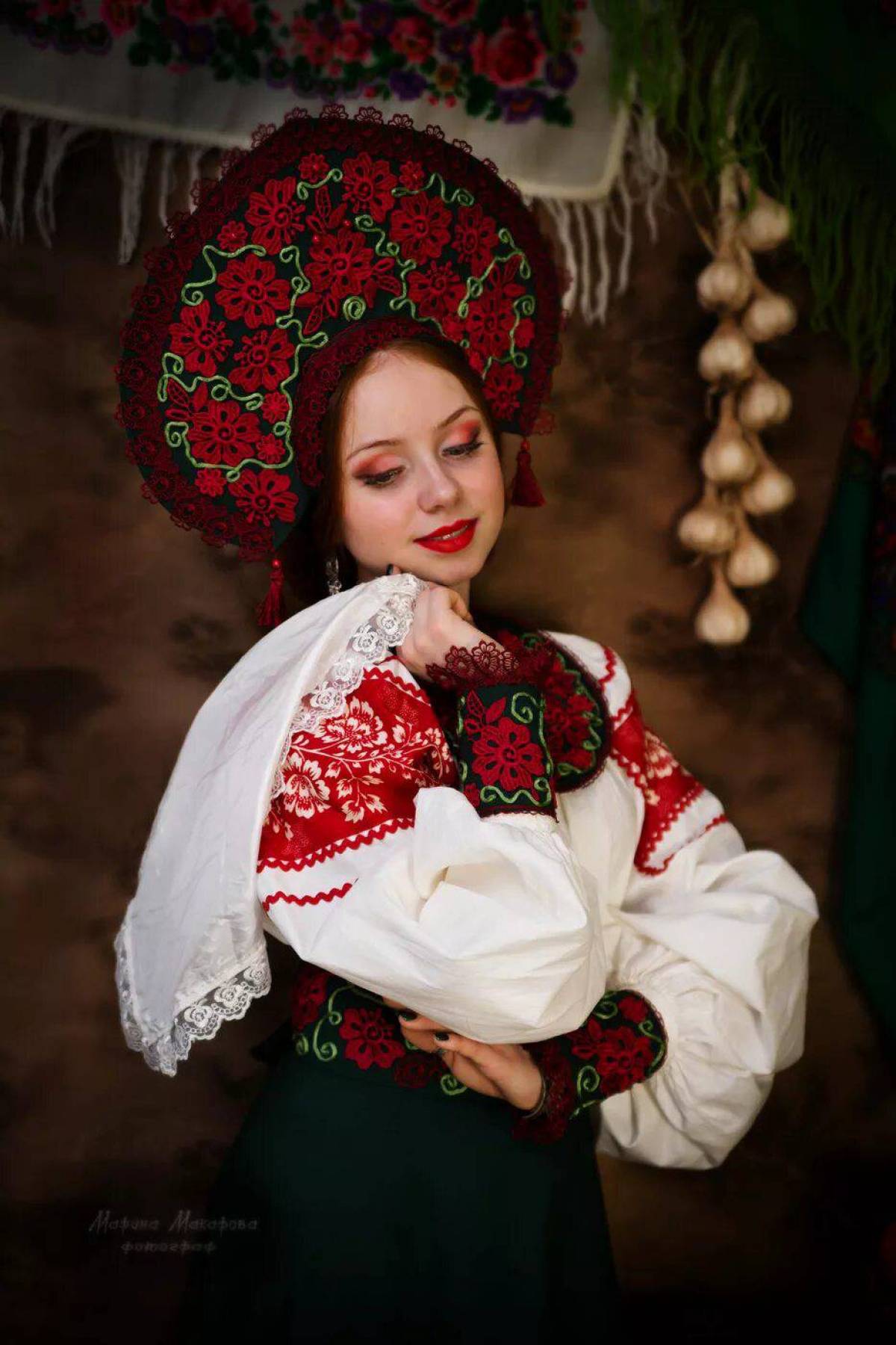 Women in Slavic costumes underwear in Austin
