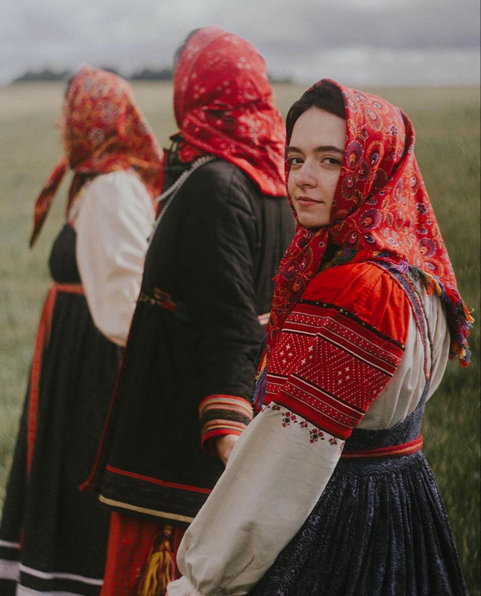 Women in Slavic costumes in Austin