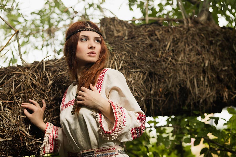 Women in Slavic costumes in Austin