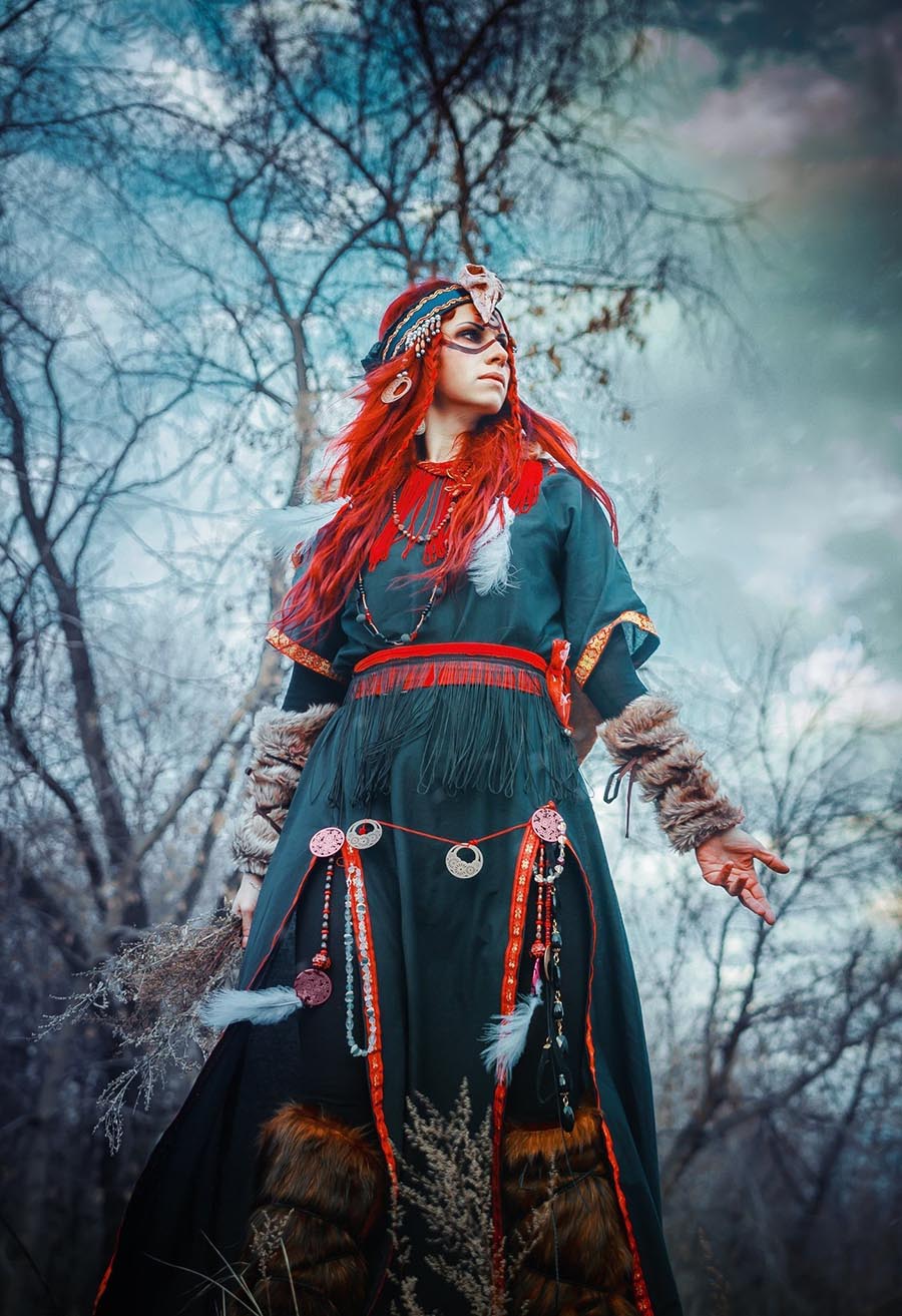 Girls in Slavic costumes underwear in Austin