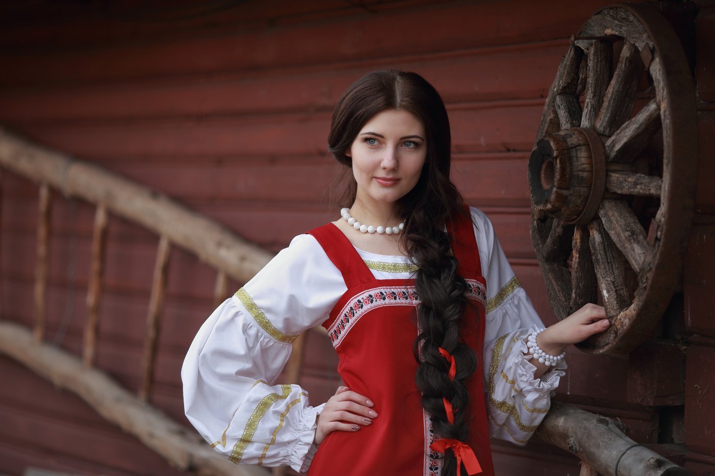 Girls in Slavic costumes in Austin